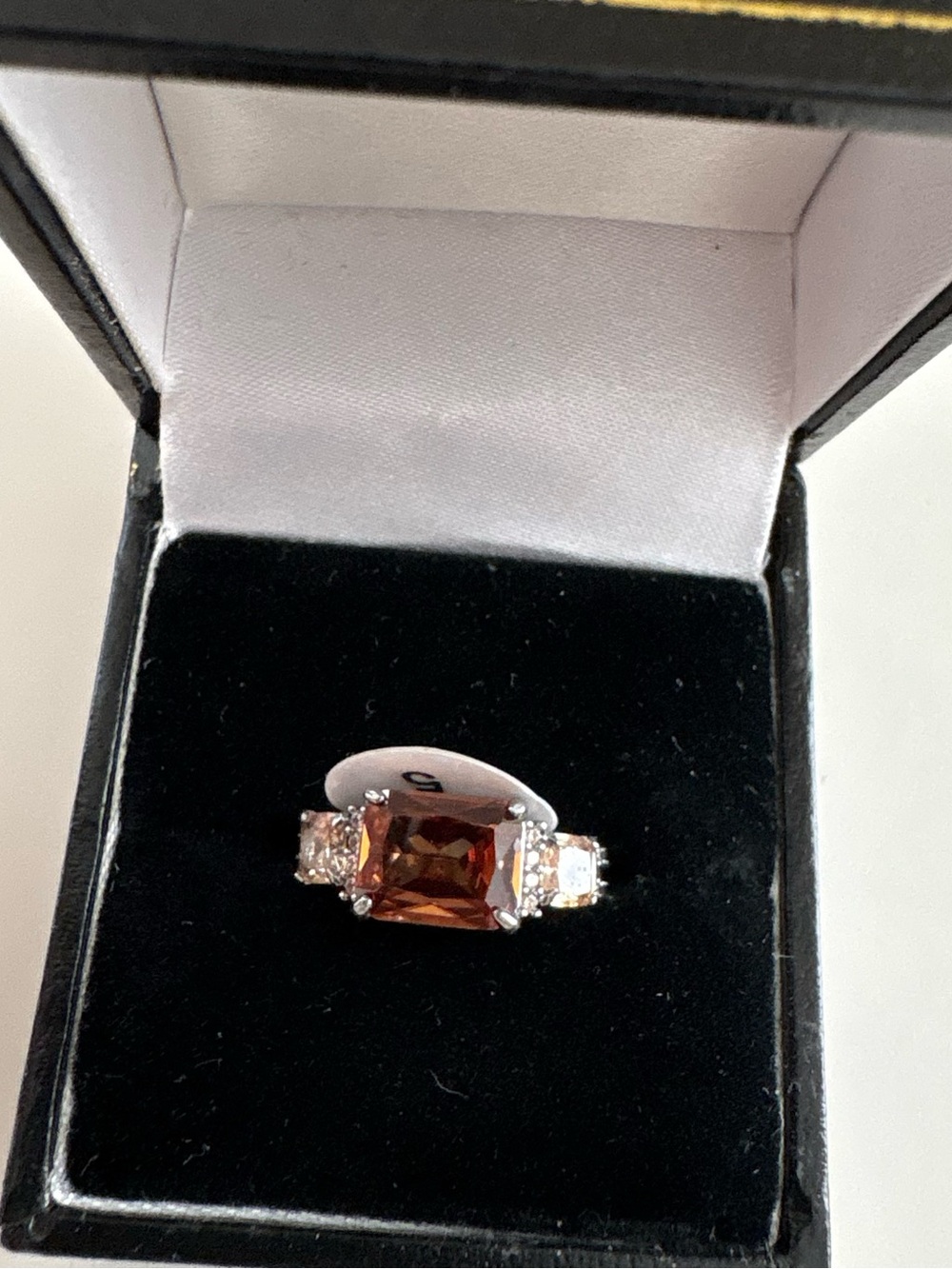 Bomb Party Come Hide Away Ring RBP6639 Brown Tourmaline CZ Hematite Plating